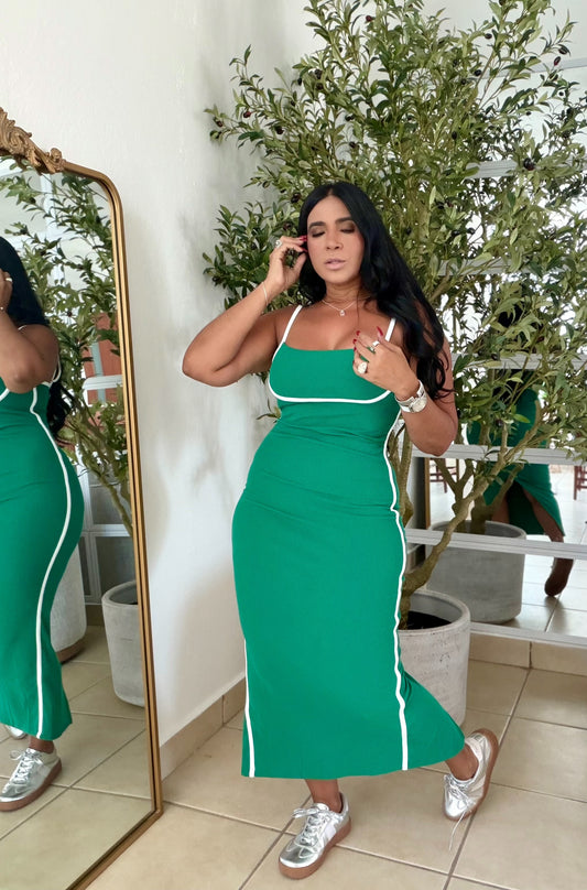 Kelly Green Spandex Sporting Dress (SOLD)