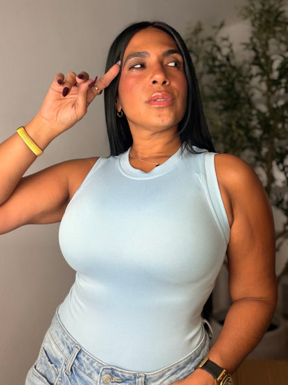 Celeste Blue Dynamic Spandex Long Luxe Basic (azul celeste de lujo) 💯 cotton