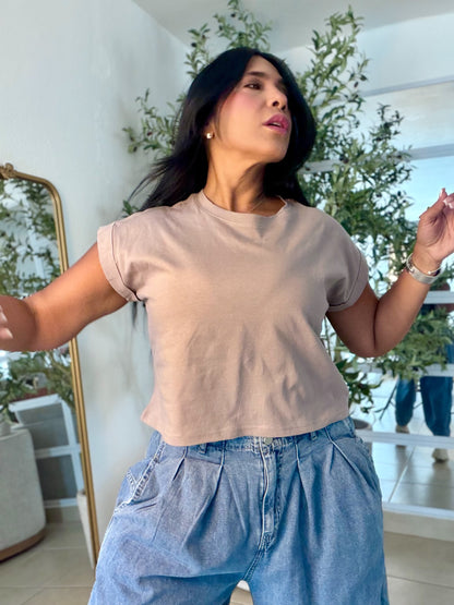 Mocha Beige (crema cream scuro) Oversized Style Basic Top (SOLD OUT GRACIAS)