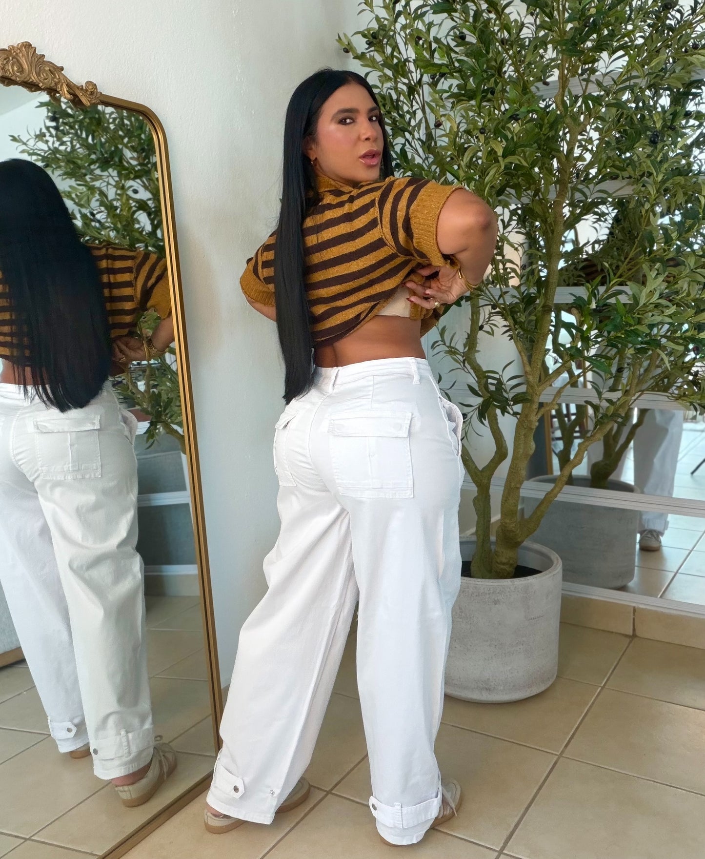 “Evita” Strecht!! Bien Spandex Baggy Pants White (NO CLAREA) es perfecciòn. Calidad mega premium