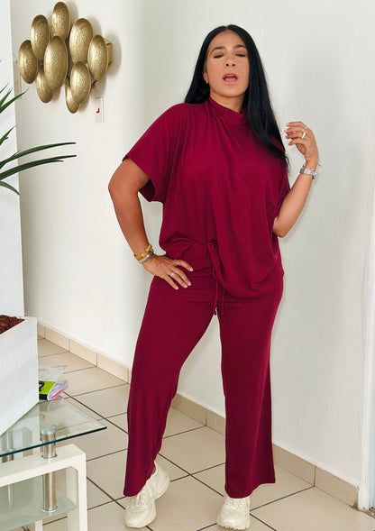 Chic Wine Travel Set Cotton Spandex Premium (Oversized)