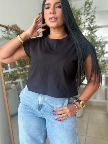 Blacky Black Oversized Basic Top (bàsicas cômodas para todo el año) SOLD OUT GRACIAS