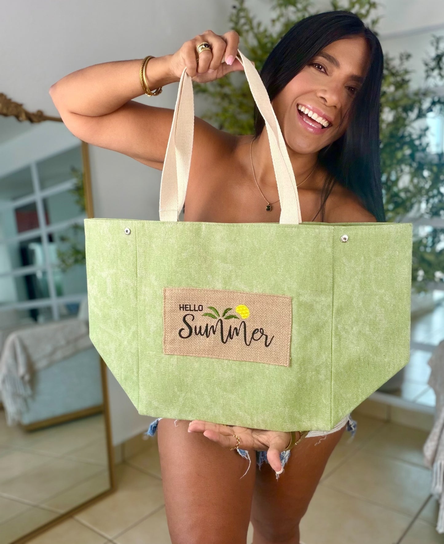 Green Summer XLarge Tote Bag