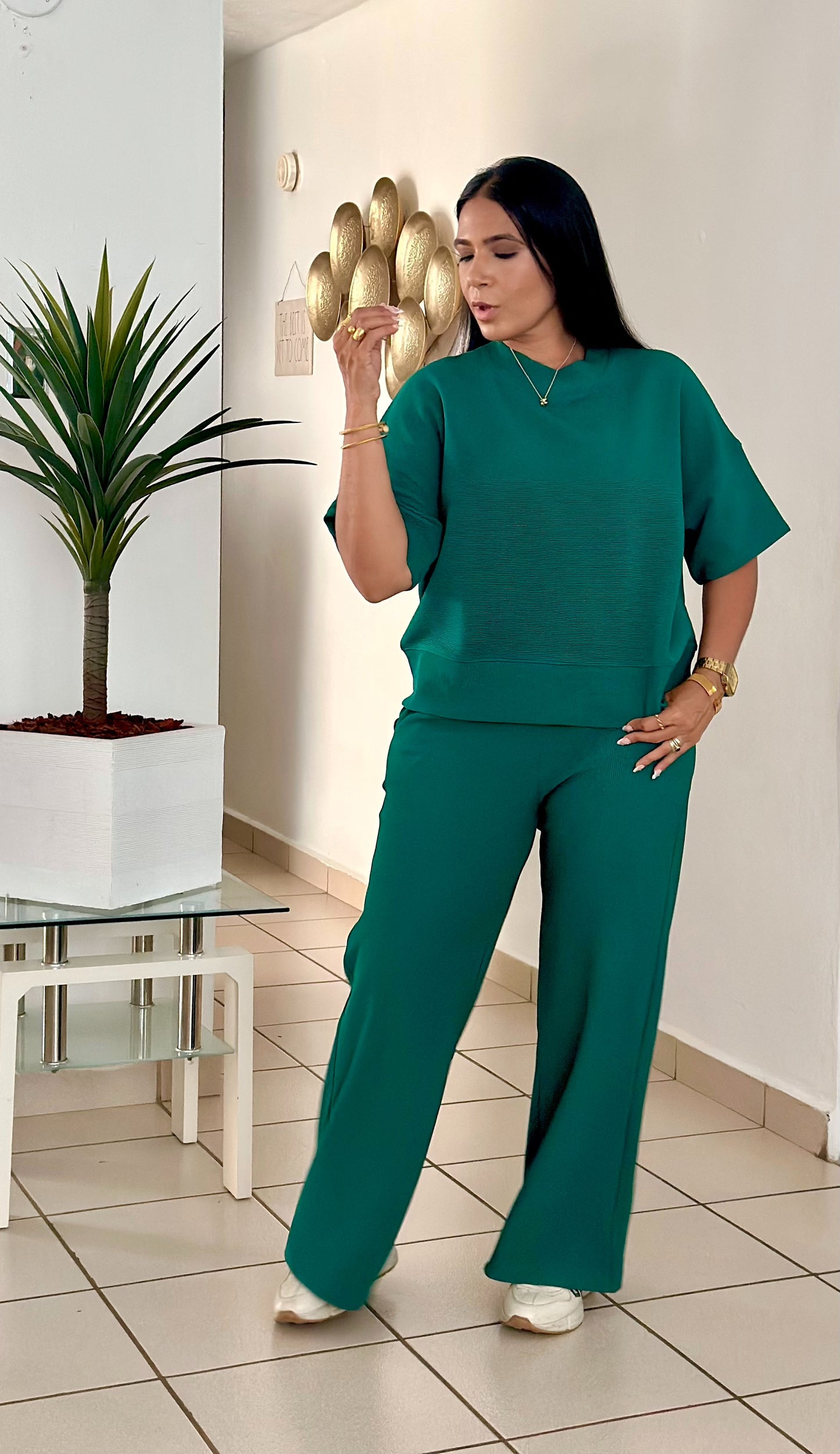Los Cabos Hunter Green Spandex Set (tiene bolsillos)