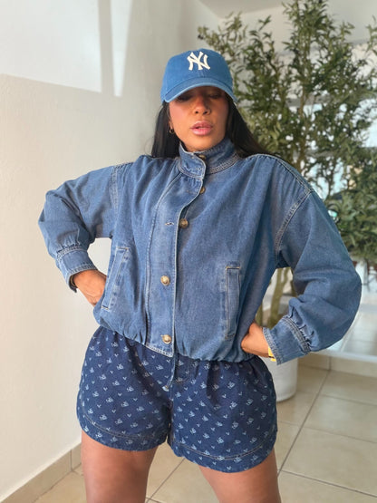Mìrame Dark Denim Blue Luxe Baggy Spandex!! Shorts mahòn (tiene bolsillos)