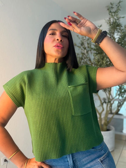Avas Green Oversized Spandex Luxe Top (mega còmoda y fresquesita) color verde (SOLD OUT GRACIAS)