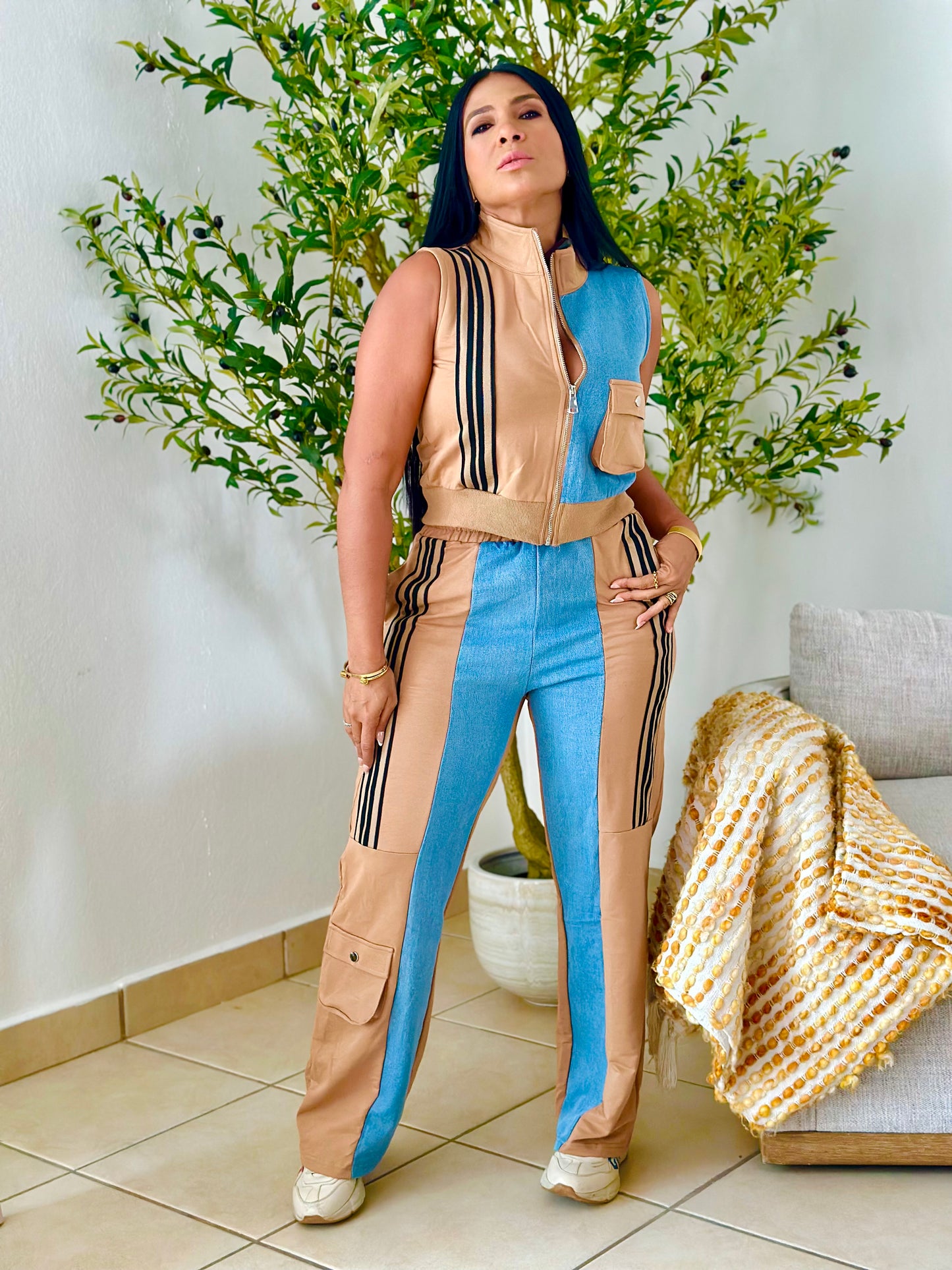 Grecia Travel Set Denim and Cotton (bien y expandible y cubridor)