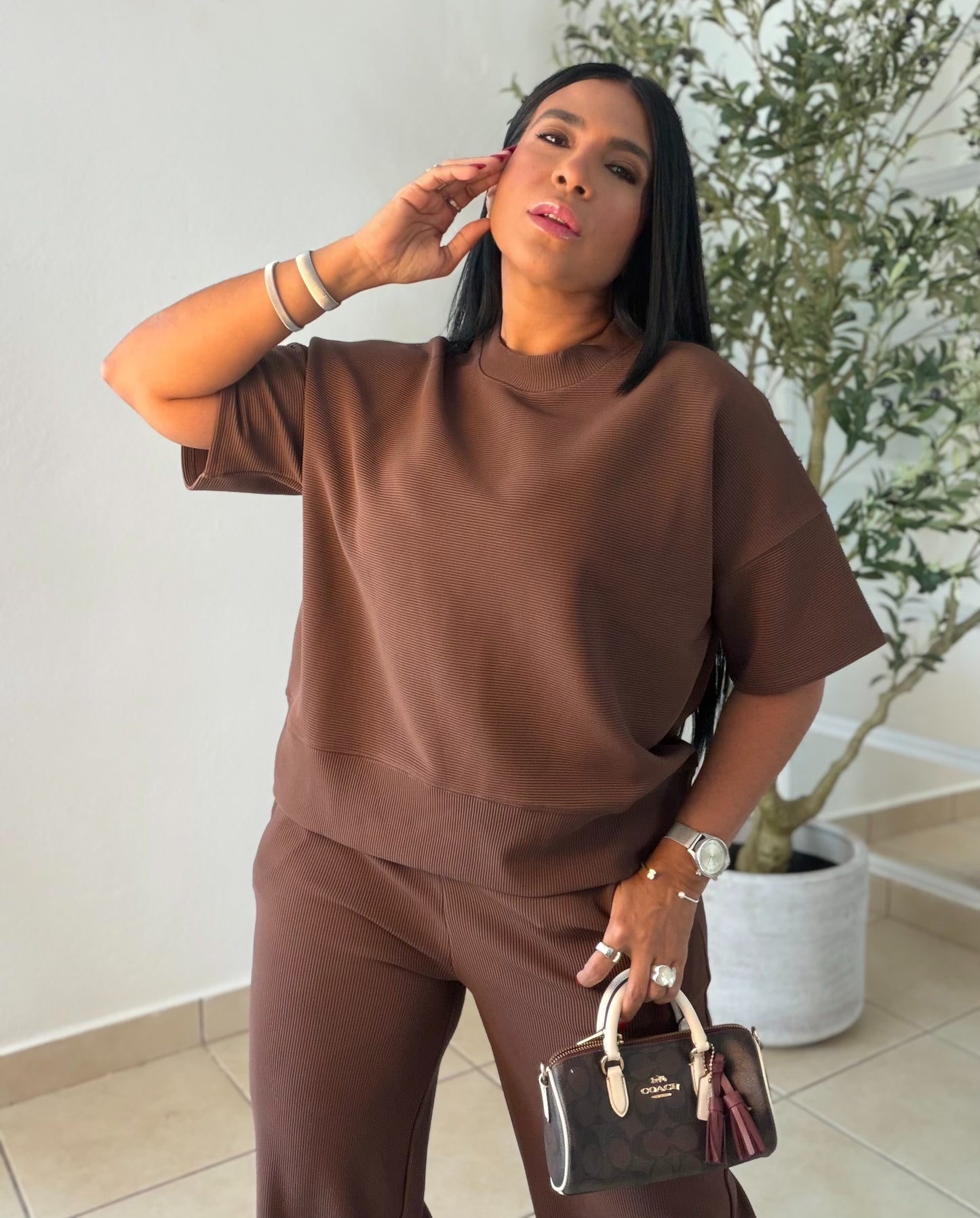 Choco Brown Set Spandex Para todo el año