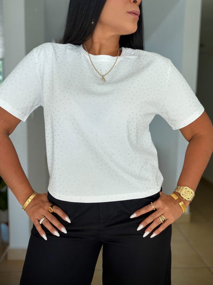 Glitter Luxe White Top