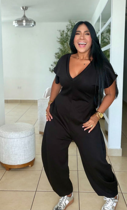 Baggy Blacky Spandex Luxe Jumpsuit (tiene bolsillos) el más bellooo(SOLD OUT)