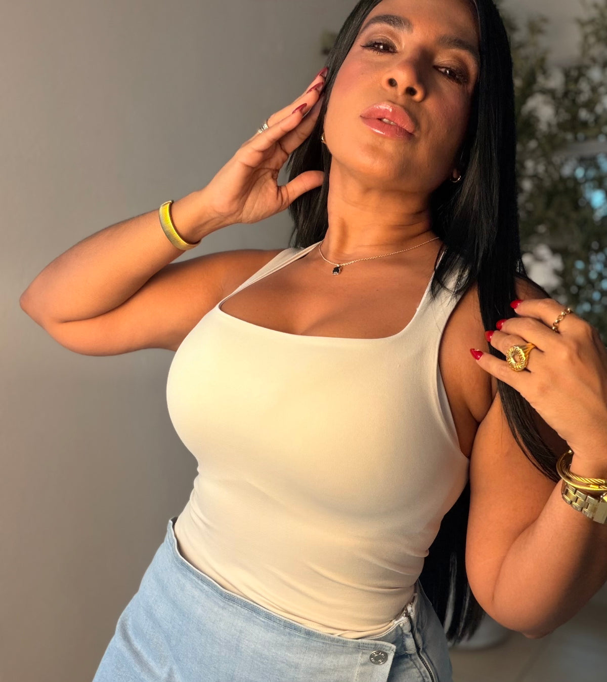 Beige Nude Top Spandex