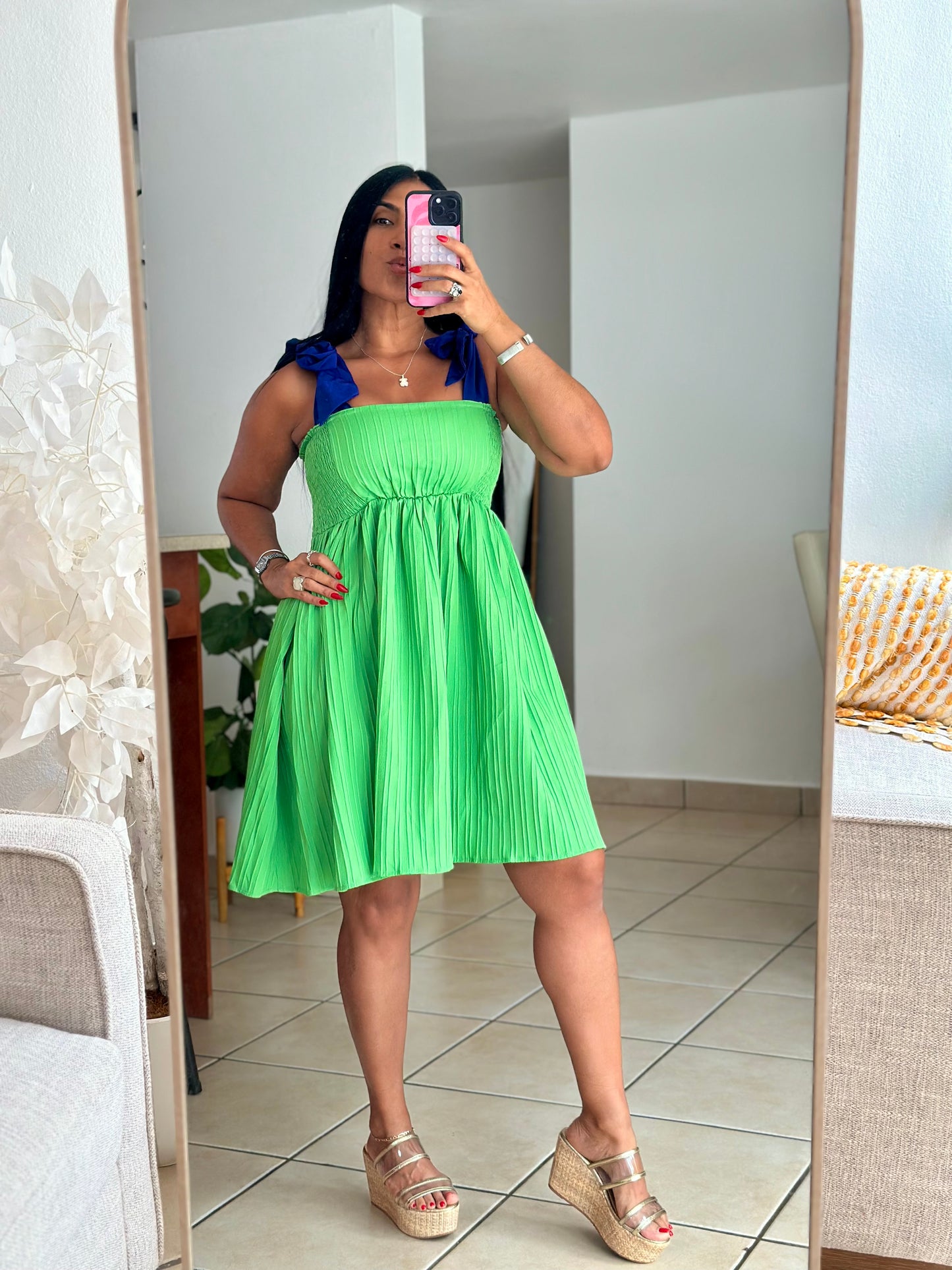 Apple Green So Spandex Babydoll Dress (Único color)