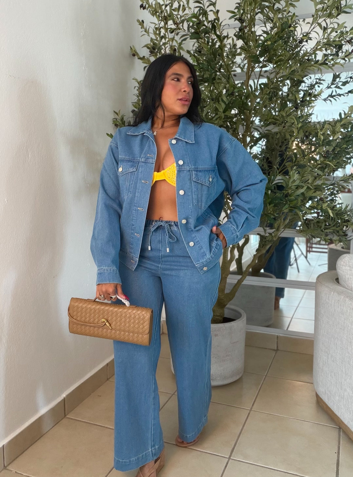 Baggy Denim Blue Spandex y Ajustable y Tiene Bolsillos