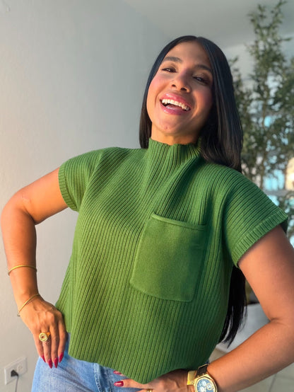 Avas Green Oversized Spandex Luxe Top (mega còmoda y fresquesita) color verde (SOLD OUT GRACIAS)