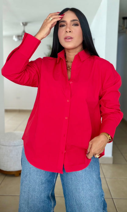 “Zura” Luxe Oversized 100% Cotton Oversized Blouse