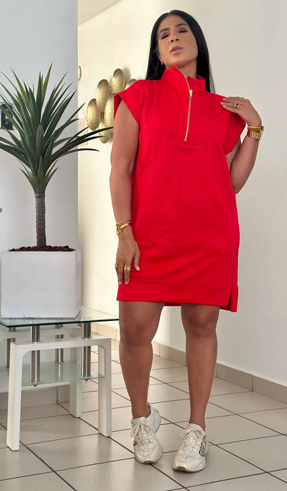 Reinas Red Luxe Spandex Oversized Style Dress With Dress (lo amo!! Y lo amarás) Large sirve a Xlg también
