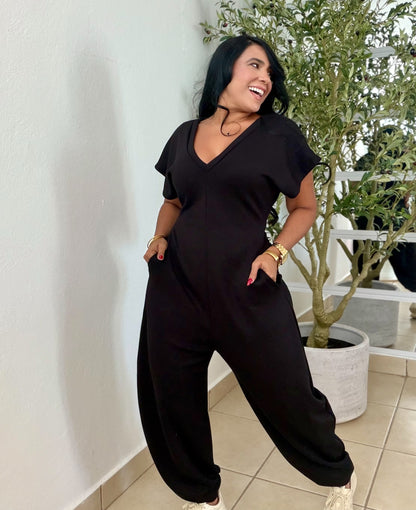 Baggy Blacky Spandex Luxe Jumpsuit (tiene bolsillos) el más bellooo
