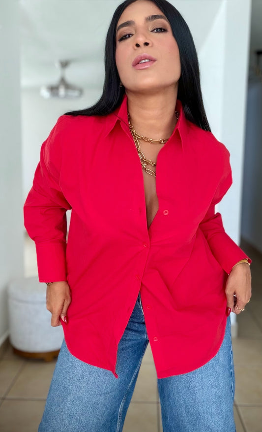 “Zura” Luxe Oversized 100% Cotton Oversized Blouse