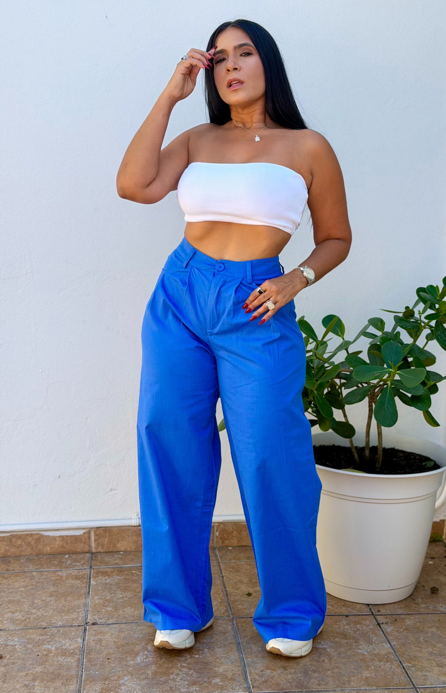 Y definitvamente es mío!! Omg! Royal Blue Luxe Linen Spandex Pants (incluye correa y es bien expandible!)Baggy Wide Leg