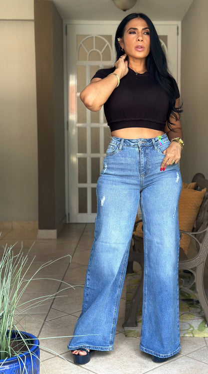 Vibrant Jeans Wide Leg Spandex (Uso talla 5) SOLD OUT