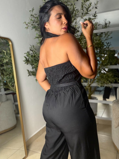 Mujeres Blacky Bien Spandex Jumpsuit (incluye correa) small me queda grande) color negro (SOLD OUT GRACIAS)