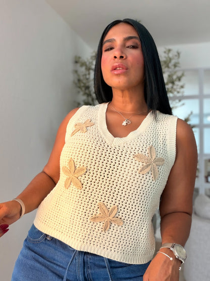 Estrellas Crochet Pretty Top Beige SOLD OUT GRACIAS