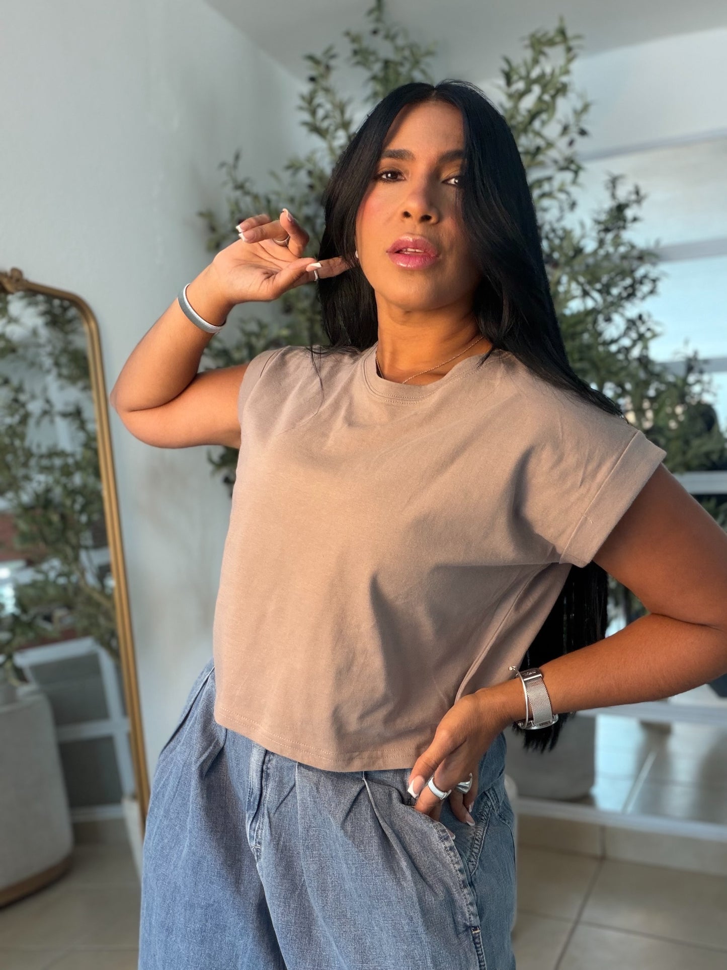Mocha Beige (crema cream scuro) Oversized Style Basic Top (SOLD OUT GRACIAS)