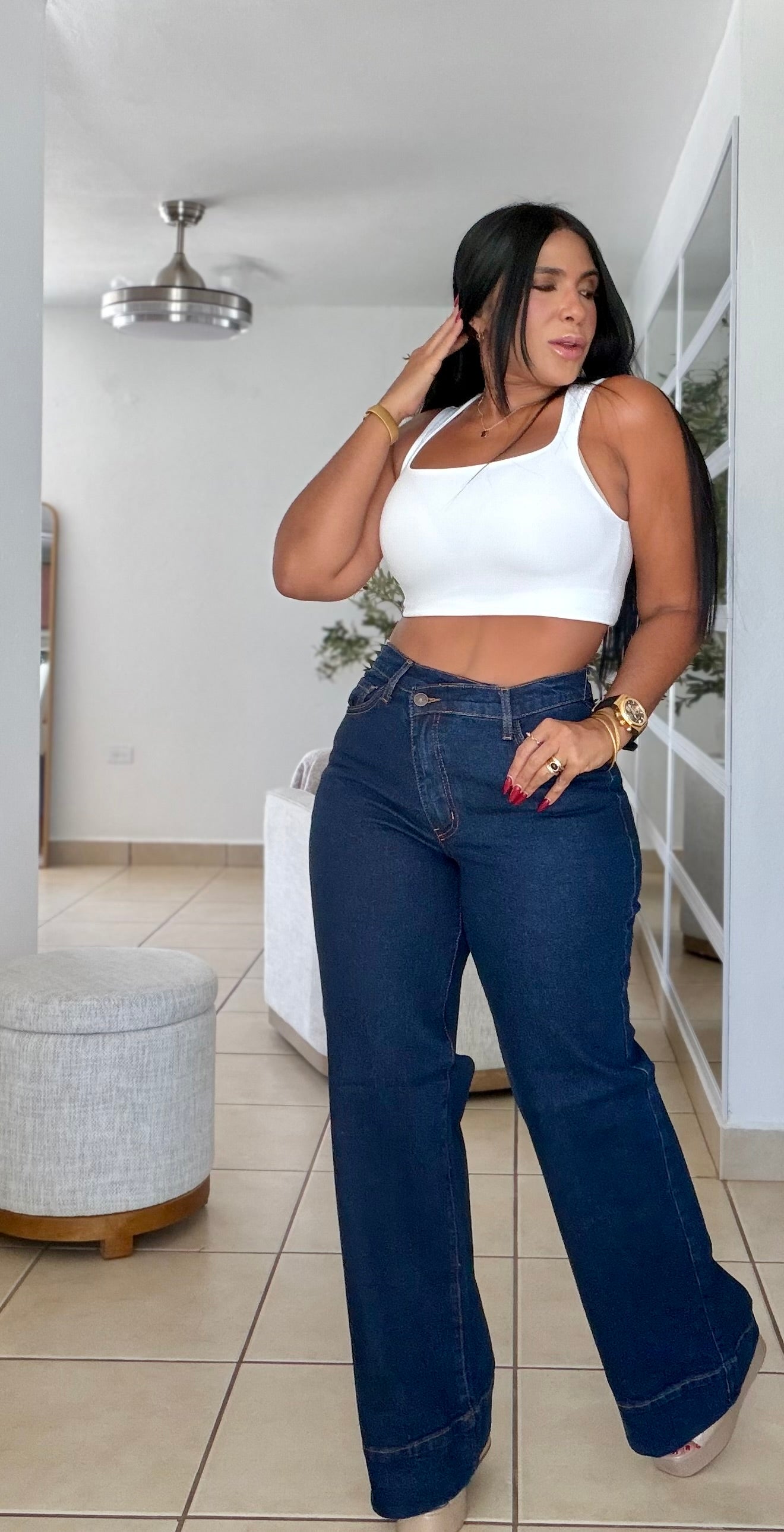 Vibrant Spandex Botòn Cruzado (asimètrico) Dark Blue Jeans (SOLD OUT GRACIAS)