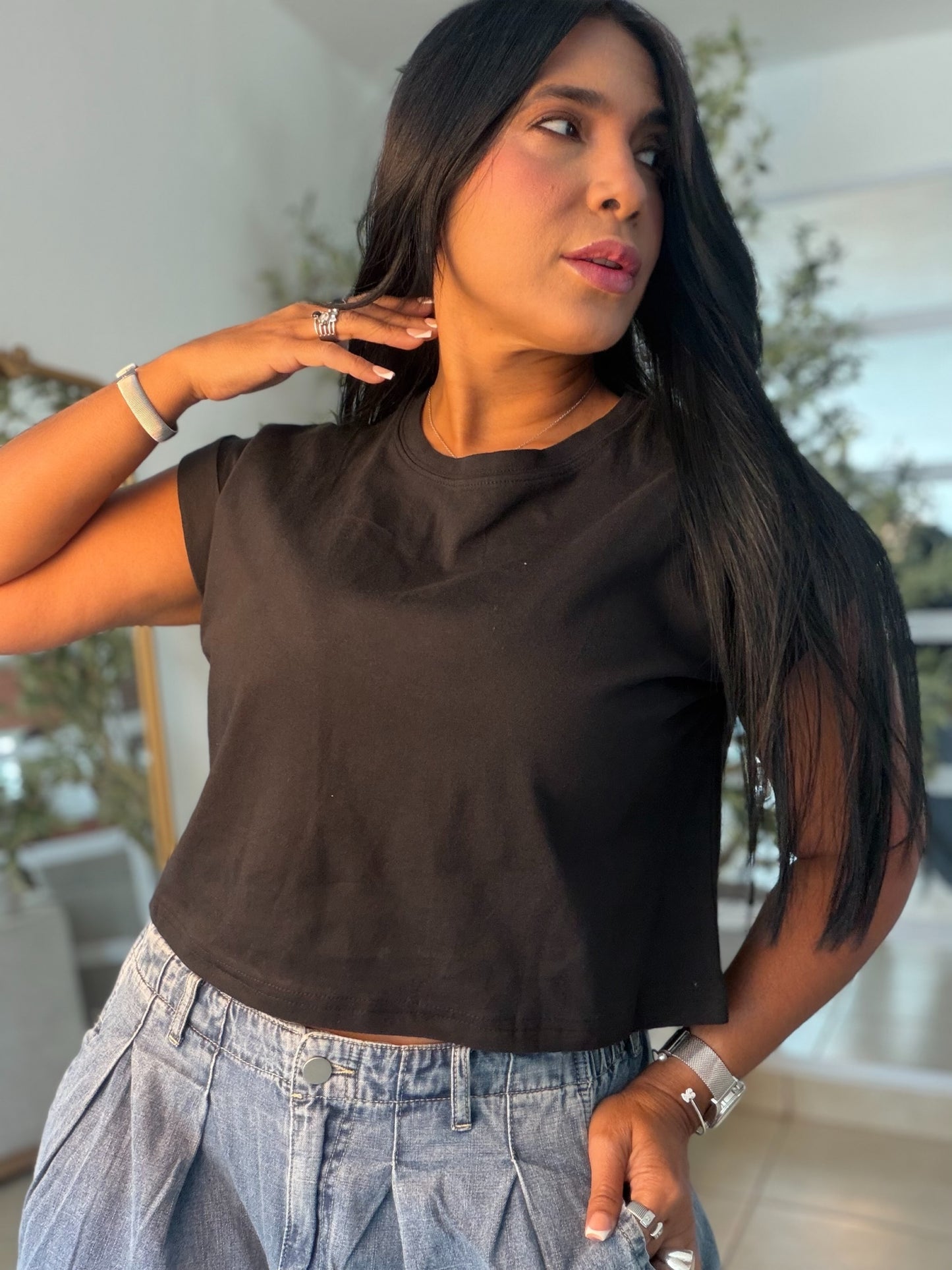 Blacky Black (color negro) Oversized Top Basic