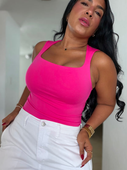 Neon Pink Spandex Basic Top (SOLD OUT GRACIAS