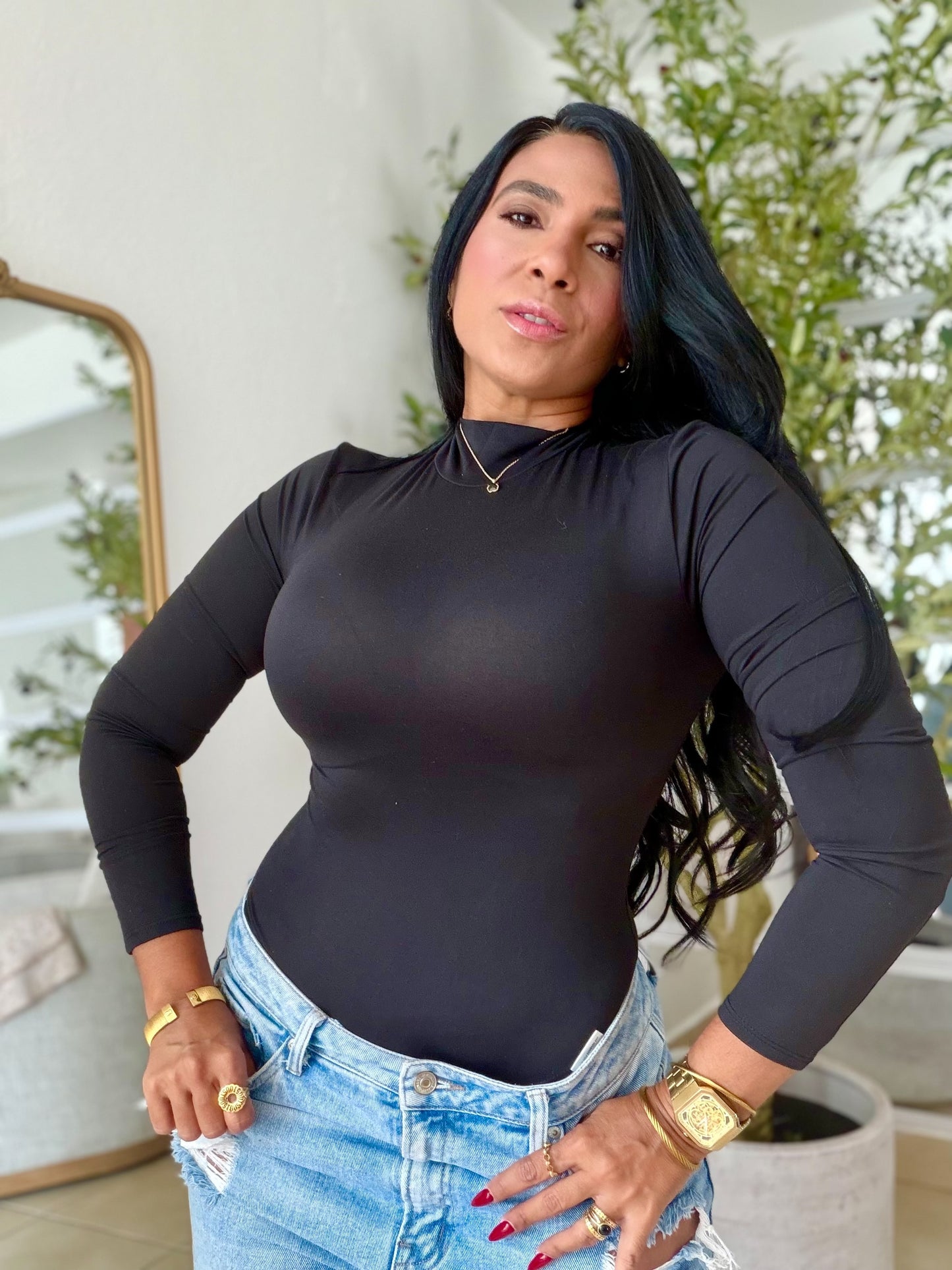 Blacky Black Spandex Bodysuit