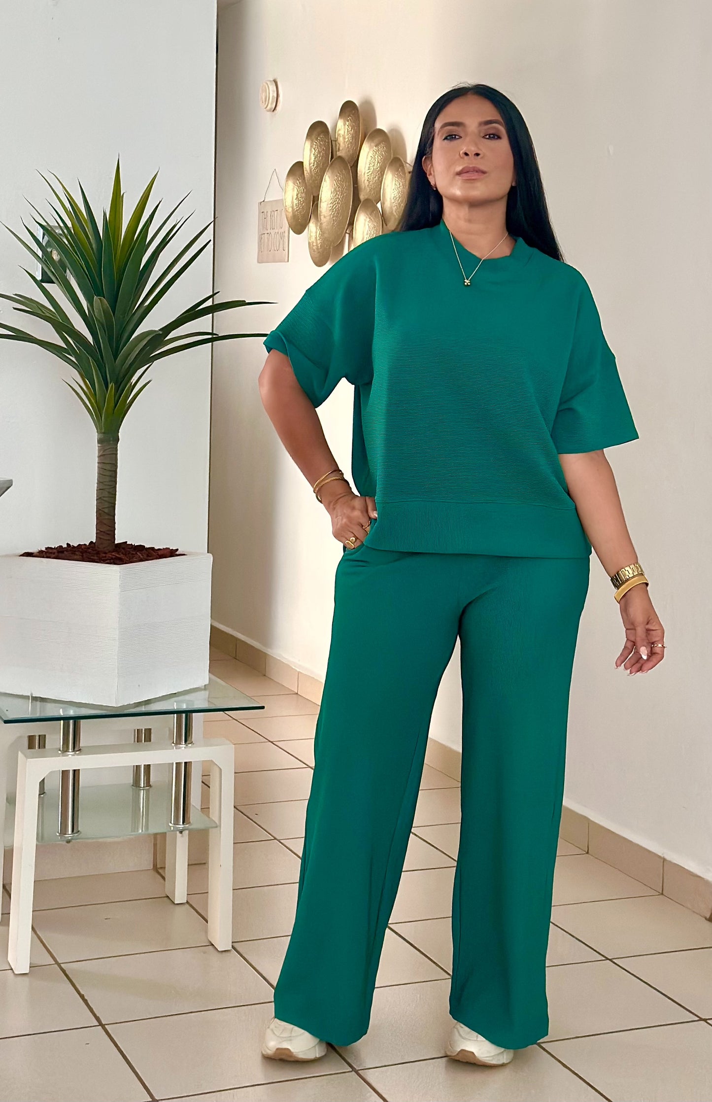 Los Cabos Hunter Green Spandex Set (tiene bolsillos)