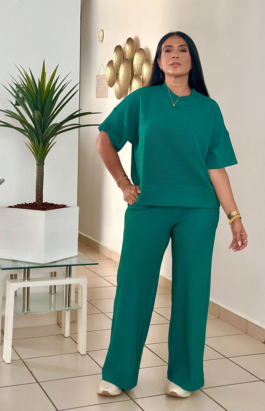 Los Cabos Hunter Green Spandex Set (tiene bolsillos)