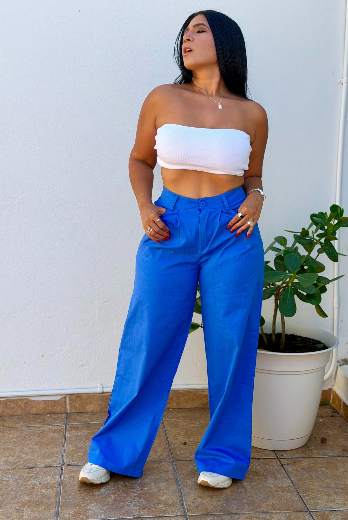 Y definitvamente es mío!! Omg! Royal Blue Luxe Linen Spandex Pants (incluye correa y es bien expandible!)Baggy Wide Leg