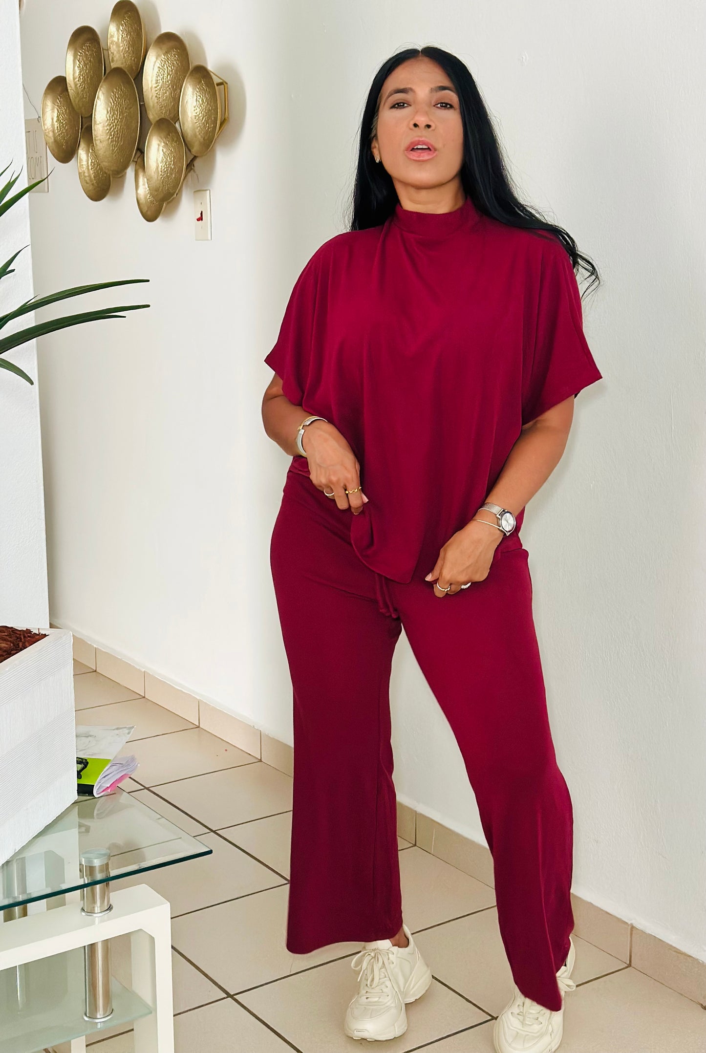Chic Wine Travel Set Cotton Spandex Premium (Oversized)