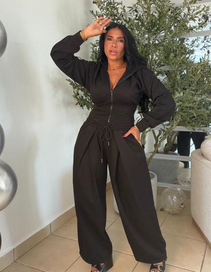 The Luxe Blacky Mega Premium Baggy Pants Set Spandex. Tiene bolsillos. La calidad y comodidad es a otro nivel! Color negro de lujo y de viajes es perfecto (SOLD OUT GRACIAS)