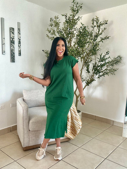 Hunter Green Midi Dress