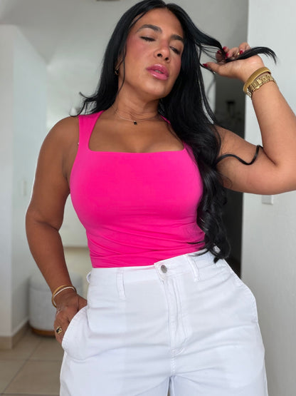 Neon Pink Spandex Basic Top (SOLD OUT GRACIAS