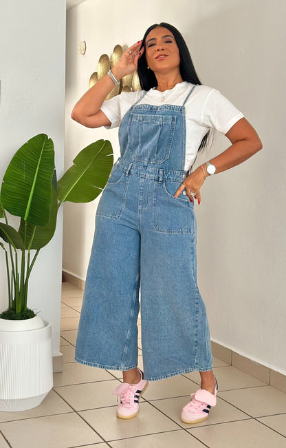 Baggy Midi Denim Blue Overall (ajustable y mega cómodo) PRE ORDEN TERCERA LLEGA VIERNES 23 de Enero