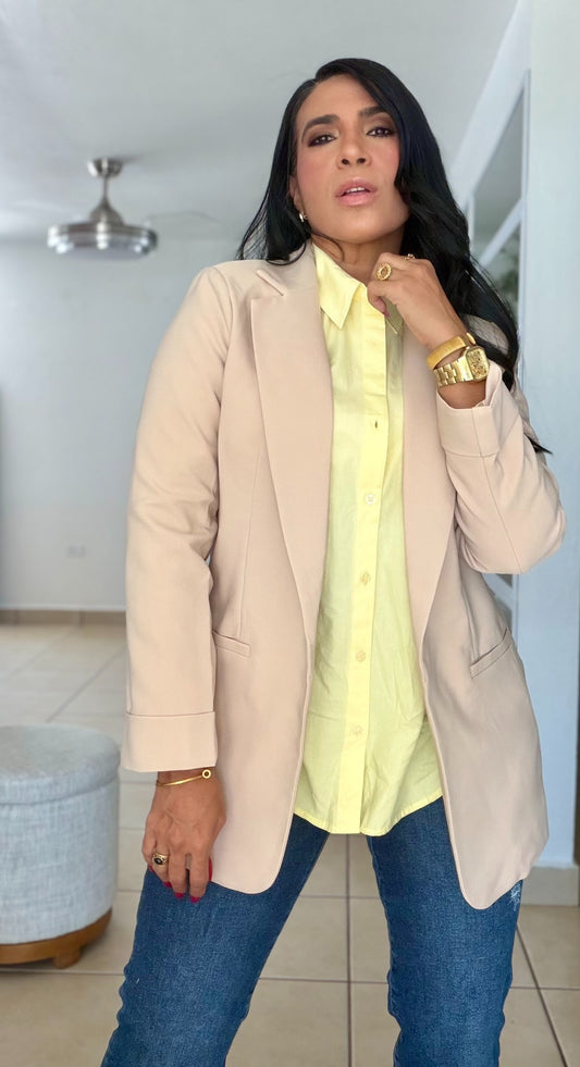 Light Mocha Beige Luxe Oversized Blazer size(SOLD OUT)