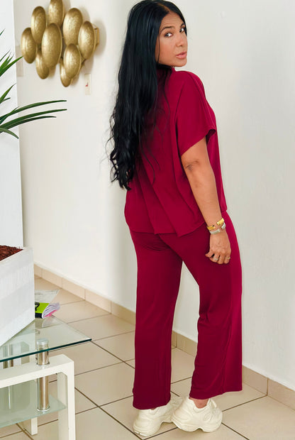 Chic Wine Travel Set Cotton Spandex Premium (Oversized)