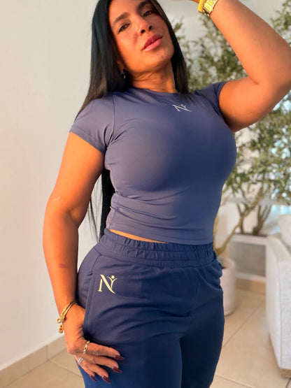 Nüra Sporty and Fancy Activewear Ble Set Spandex (top and baggy pantala con bolsillos) SOLD OUT GRACIAS