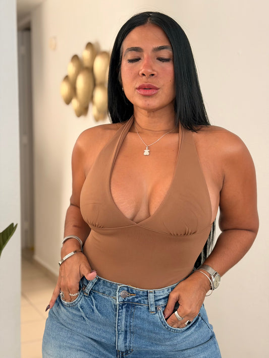 Dynamic Choco Brown Luxe Bodysuit Spandex Premium