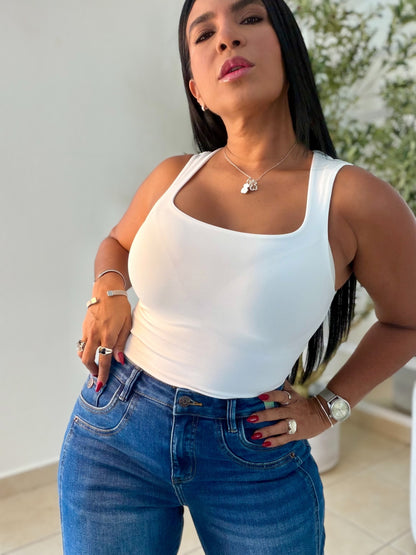 White (Blanco) Luxe Spandex Tank Basic