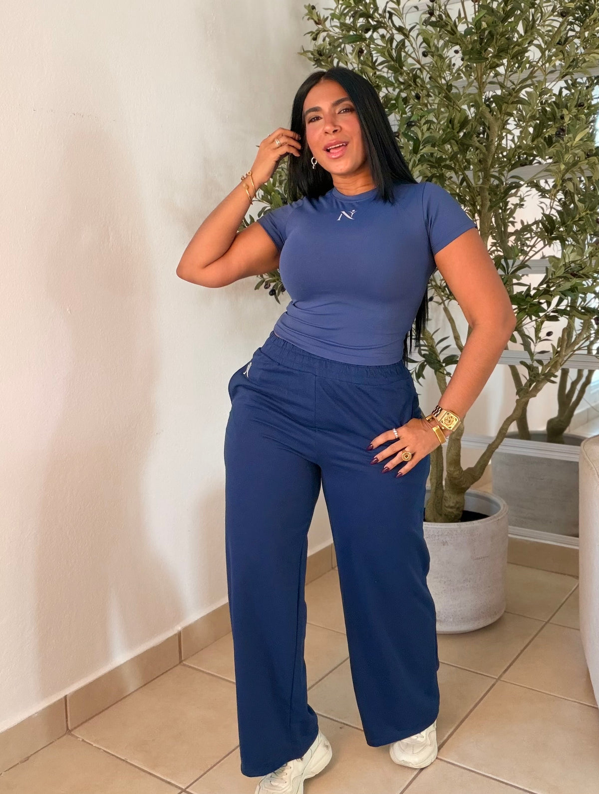 Nüra Sporty and Fancy Activewear Ble Set Spandex (top and baggy pantala con bolsillos) SOLD OUT GRACIAS