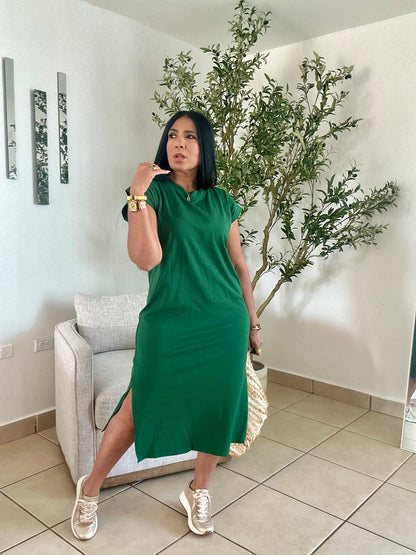 Hunter Green Midi Dress