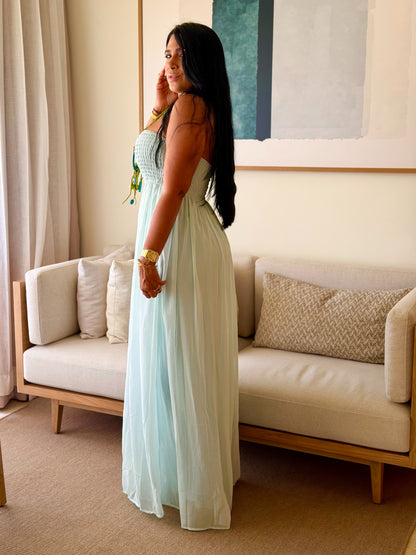Darimar Wide Leg Spandex De Lujo Jumpsuit (tiene bolsillos y no zipper ni botones)Turquesa Blue (es un lujo de bello)