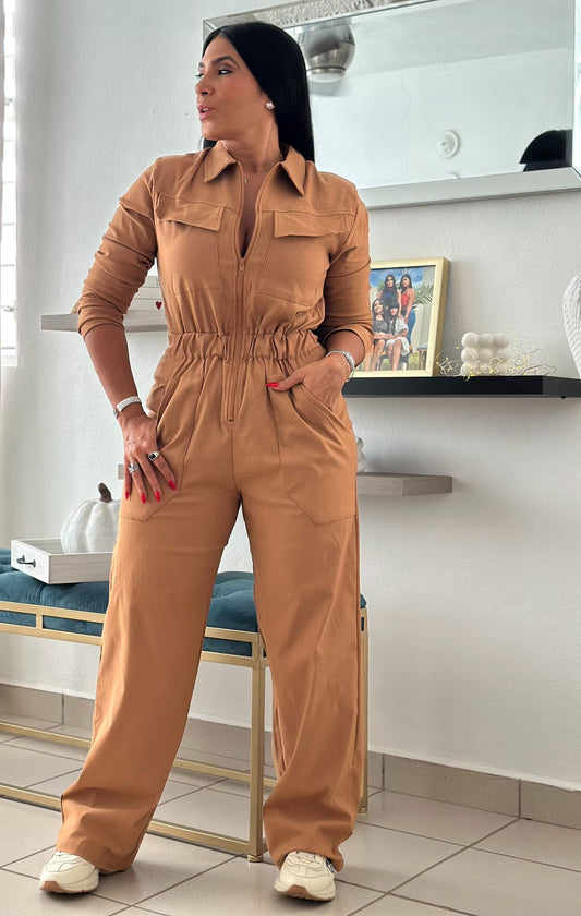 Colombia  So Spandex Jumpsuit With Pockets Wide Leg