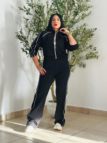 Oasis Black Luxe Spandex Pants and Travel Set (tiene bolsillos, mega cómodo y único color)