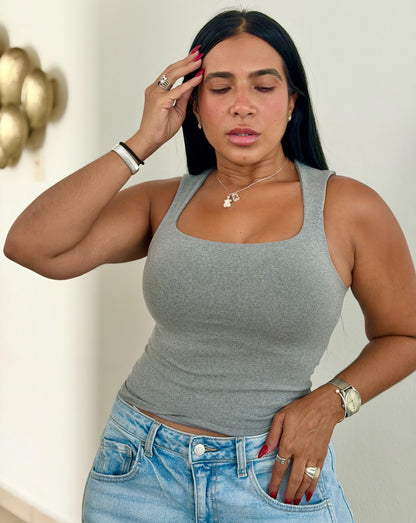 Gray (gris) Luxe Spandex Tank Basic (SOLD OUT GRACIAS)